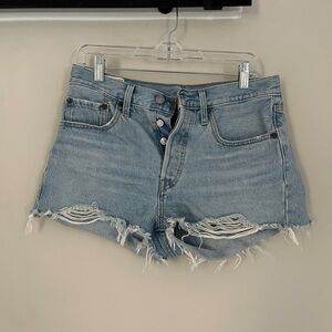 Levi's 501 Mid-Rise Distressed Jean Shorts